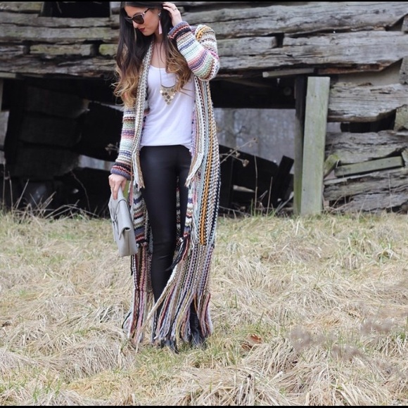 Sweaters - Multi-color long sweater